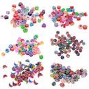 Pack of 50 Colorful Heart Shape Flat Back Polymer Clay Beads for DIY Jewelry Making 8mm