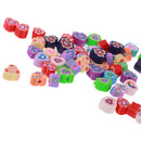 Pack of 50 Colorful Heart Shape Flat Back Polymer Clay Beads for DIY Jewelry Making 8mm