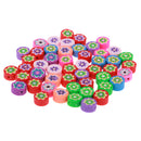 Pack of 50 Colorful Round Flower Polymer Clay Slices Flat Beads for Jewelry Making
