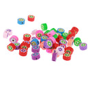 Pack of 50 Colorful Round Flower Polymer Clay Slices Flat Beads for Jewelry Making