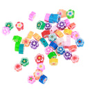 Pack of 50 Colorful Flower Shape Flat Polymer Clay Spacer Beads for Jewelry Making Crafts