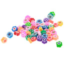 Pack of 50 Colorful Flower Shape Flat Polymer Clay Spacer Beads for Jewelry Making Crafts