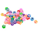 Pack of 50 Colorful Flower Shape Flat Polymer Clay Spacer Beads for Jewelry Making Crafts