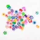 Pack of 50 Colorful Flower Shape Flat Polymer Clay Spacer Beads for Jewelry Making Crafts