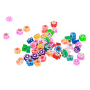 Pack of 50 Colorful Flower Shape Flat Polymer Clay Spacer Beads for Jewelry Making Crafts