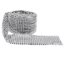 12-Rows 5 Yards Rhinestone Mesh Chain Ribbon Trim Sewing Applique Silver