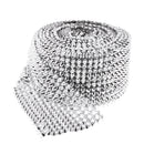 12-Rows 5 Yards Rhinestone Mesh Chain Ribbon Trim Sewing Applique Silver