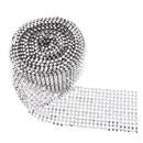 12-Rows 5 Yards Rhinestone Mesh Chain Ribbon Trim Sewing Applique Silver