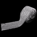 12-Rows 5 Yards Rhinestone Mesh Chain Ribbon Trim Sewing Applique Silver