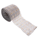 10Yards/9.1m 4-rows Snowflake Crystal Chain Ribbon Trim Sewing Applique Embellishment Decoration Silver 11cm