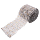 10Yards/9.1m 4-rows Snowflake Crystal Chain Ribbon Trim Sewing Applique Embellishment Decoration Silver 11cm
