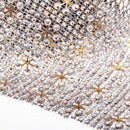 10Yards/9.1m 4-rows Snowflake Crystal Chain Ribbon Trim Sewing Applique Embellishment Decoration Silver 11cm