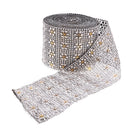 10Yards/9.1m 4-rows Snowflake Crystal Chain Ribbon Trim Sewing Applique Embellishment Decoration Silver 11cm