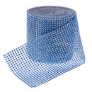 10 Yards Mesh Wrap Roll Sparkle Rhinestone Ribbon for Wedding Cake Clothing Accessories Craft Project DIY Blue