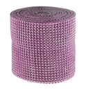 4"x10yard 24 Row Pink Acrylic Bling Rhinestone Diamond Ribbon Roll Mesh Wrap for Craft Supplies