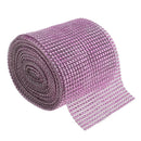 4"x10yard 24 Row Pink Acrylic Bling Rhinestone Diamond Ribbon Roll Mesh Wrap for Craft Supplies