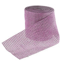 4"x10yard 24 Row Pink Acrylic Bling Rhinestone Diamond Ribbon Roll Mesh Wrap for Craft Supplies