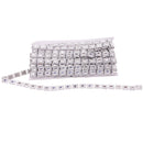 10 Yards Diamante Square Crystal Beaded Chain Ribbon Trim Sewing Decoration Applique Silver