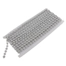 9.1 Meters Flower Shape Rhinestone Beaded Chain Ribbon Trim Embellishment for DIY Crafts Silver