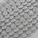 9.1 Meters Flower Shape Rhinestone Beaded Chain Ribbon Trim Embellishment for DIY Crafts Silver