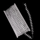 10 Yards 1.2cm Leaves Shape Rhinestone Chain Ribbon Trims for Crafts Wedding Decoration Sewing Applique Silver