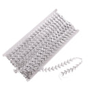 10 Yards 1.2cm Leaves Shape Rhinestone Chain Ribbon Trims for Crafts Wedding Decoration Sewing Applique Silver
