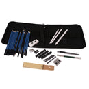 Pack of 32 Charcoal Sketch Pencil Eraser Paper Pen Cutter Drawing Writing Art Kit with Bag