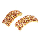 10 Pieces Diamante Crystal Wedding Invitation Ribbon Slider Ribbons Buckle for Decoration Gold