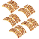 10 Pieces Diamante Crystal Wedding Invitation Ribbon Slider Ribbons Buckle for Decoration Gold