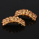 10 Pieces Diamante Crystal Wedding Invitation Ribbon Slider Ribbons Buckle for Decoration Gold