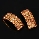 10 Pieces Diamante Crystal Wedding Invitation Ribbon Slider Ribbons Buckle for Decoration Gold
