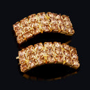 10 Pieces Diamante Crystal Wedding Invitation Ribbon Slider Ribbons Buckle for Decoration Gold