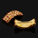 10 Pieces Diamante Crystal Wedding Invitation Ribbon Slider Ribbons Buckle for Decoration Gold