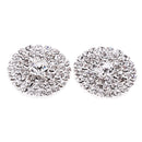 5 Pieces Rhinestone Shank Buttons for Decoration Embellishment Silver 21mm
