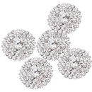 5 Pieces Rhinestone Shank Buttons for Decoration Embellishment Silver 21mm