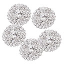 5 Pieces Rhinestone Shank Buttons for Decoration Embellishment Silver 21mm