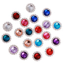 20 Pieces Colorful Crystal Acrylic Rhinestone Buttons Embellishments 18mm