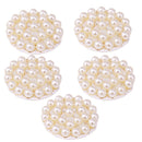 Pack of 5 Pearl Buttons Flatback Embellishments for Bow Crafts Wedding Decoration DIY 20mm