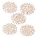 Pack of 5 Pearl Buttons Flatback Embellishments for Bow Crafts Wedding Decoration DIY 20mm