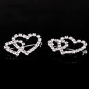 5 Pieces Double Heart Crystal Brooch Pin Buckle Women's Wedding Bridal Jewelry Decor 32mm