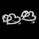 5 Pieces Double Heart Crystal Brooch Pin Buckle Women's Wedding Bridal Jewelry Decor 32mm