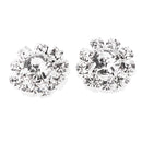 10 Pieces Rhinestone Flower Sewing Buttons DIY Crafts 16mm Silver