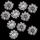 10 Pieces Rhinestone Flower Sewing Buttons DIY Crafts 16mm Silver