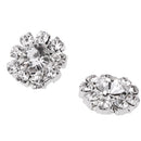 10 Pieces Rhinestone Flower Sewing Buttons DIY Crafts 16mm Silver