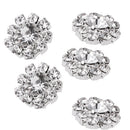 10 Pieces Rhinestone Flower Sewing Buttons DIY Crafts 16mm Silver