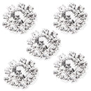 10 Pieces Rhinestone Flower Sewing Buttons DIY Crafts 16mm Silver