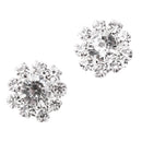 10 Pieces Rhinestone Flower Sewing Buttons DIY Crafts 16mm Silver