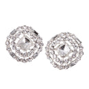 5 Pieces Diamante Rhinestone Round Shank Buttons Sewing Buttons Embellishment Silver 23mm
