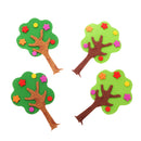 Pack of 4 Mixed Foam Shapes Green Trees Embellishments for Kids Scrapbooking Craft
