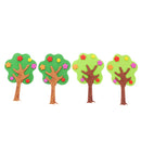 Pack of 4 Mixed Foam Shapes Green Trees Embellishments for Kids Scrapbooking Craft